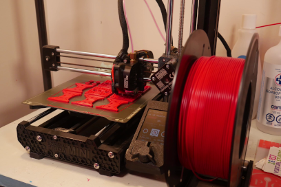 A Picture of 3D printers in action